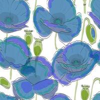 poppies fabric custom fabric vector