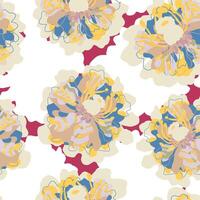 a pattern with flowers in yellow, blue and red vector