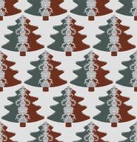 christmas trees in red and grey on a white background vector