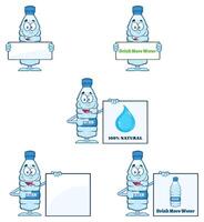 Funny Water Bottle Mascot Collection With Message Boards And Clean Design vector