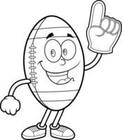 Smiling Sports Ball Character Holding Number One Finger vector