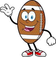 Smiling American Football Character Waving Hello With Friendly Face vector