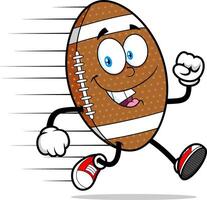 Running American Football Character With Happy Face And Motion Lines vector