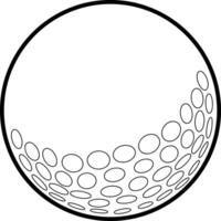 Outlined Golf Ball With Stylized Dimple Pattern vector