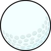 Cartoon Style Golf Ball With Smooth Surface And Dimple Pattern vector