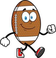 Smiling American Football Mascot Walking In Red Sneakers vector