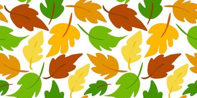 seamless pattern of bright and colorful autumn leaves on white background, modern simple fall design repeat, vibrant seasonal foliage texture, clean and fresh autumn backdrop vector