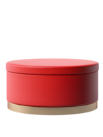 red cylindrical container. A simple yet elegant design. Ideal for product display or storage. podium, presentations, product placement, isolated on transparent background png