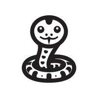Gopher Snake Black Silhouette Design vector