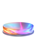 A captivating empty stage is showcased in a unique abstract perspective, illuminated with vibrant modern colors, isolated on transparent background, presentations, product placement png