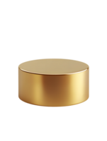 A simple yet elegant gold cylinder, its smooth surface catching the light, perfect for showcasing your product or design, creating a striking visual element. isolated on transparent background png