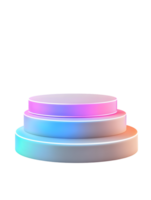 A minimalistic design showcases a multi-tiered platform, its vibrant gradient color scheme evoking a sense of modernity, digital art, and innovation. presentations, product placement png