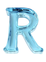 An illuminated crystal-clear R glyph exudes sophistication, creating a stunning visual for wordplay and design. isolated on transparent background png