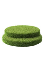 A tiered platform with vibrant green grass, perfect for product display or natural backdrops. Showcasing an organic and textured design. isolated on transparent background png
