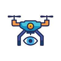 Surveillance Drone with Eye Design Icon Modern Technology vector