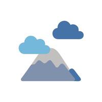Minimalist Mountain Landscape with Clouds and Fog vector