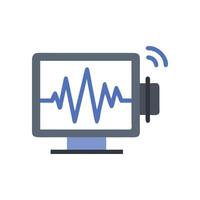 Wireless Data Analysis Monitor Displaying a Graph vector