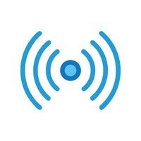 Blue WiFi Icon on Black Background Wireless Signal vector