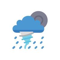 Tornado with rain cloud weather illustration icon vector