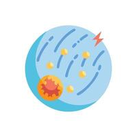 Abstract illustration of a planet with a crater vector