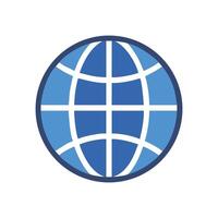 Blue globe icon illustration for digital and modern design vector