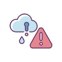 Cloud security breach or data leak warning icon vector