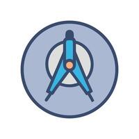 Drawing compass icon for geometric design and mapping vector