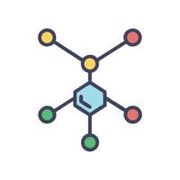 Network Icon on Black Background with Nodes and Connections vector