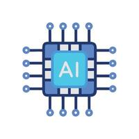 AI Chip Illustration Artificial Intelligence Technology and Innovation vector
