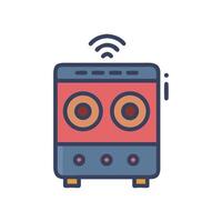 Retro Wireless Speaker Icon with Connectivity Symbol vector