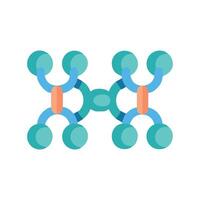Abstract blue molecular structure on black background design vector