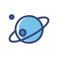 Planet Illustration with Rings in Space on Black Background vector