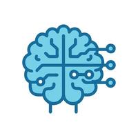 Artificial Intelligence Concept Brain with Circuitry Icon Image vector