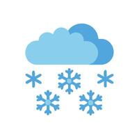 Cartoon cloud with snowfall, winter weather icon design vector