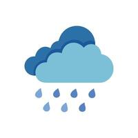 Rain Cloud Icon with Drops on Black Background vector