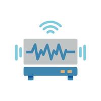 Wireless Cardiac Monitoring Device with Waveform on Screen vector