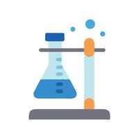 Science Lab Experiment Beaker Test Tube and Bubbles vector