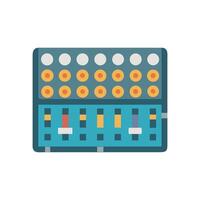 Illustration of a colorful audio mixer on black background vector