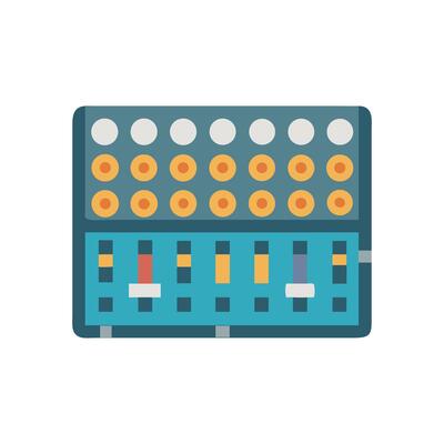 Illustration of a colorful audio mixer on black background