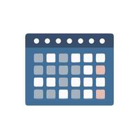 Cartoon Calendar Icon With Selected Dates On Black vector