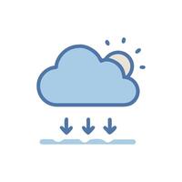 Sunny Weather with Rain, Flat Illustration Icon vector