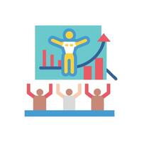 Business Success Presentation with Team Support and Growth vector