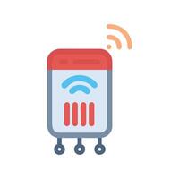 Smart device sending signal icon in cartoon style vector