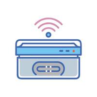 Stylish Wireless Router Illustration with Signal Icon Isolated vector