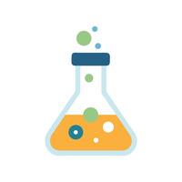 Colorful Erlenmeyer Flask with Bubbles Chemistry Experiment Illustration vector