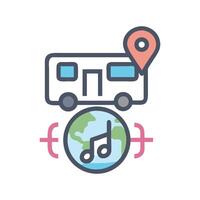 Global Music Tour by RV, Geolocation Concept vector