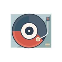 Retro turntable graphic with a minimalist design. vector