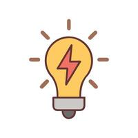 Innovation Icon Lightbulb with Lightning Bolt Energy vector