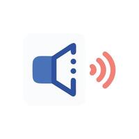 Speaker icon with sound waves on black background vector
