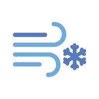 Cold weather icon wind and snowflake on black vector